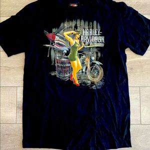 Harley Davidson, Biker Built tee shirt, size large, black